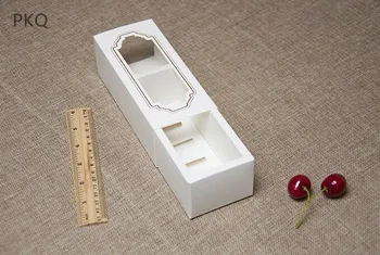 

10pcs/lot 15.5x6.5x5.2cm Drawer paper Box Cake Macaroon Cookies Biscuits Packaging Box with PVC window Wedding Party Gift Favor