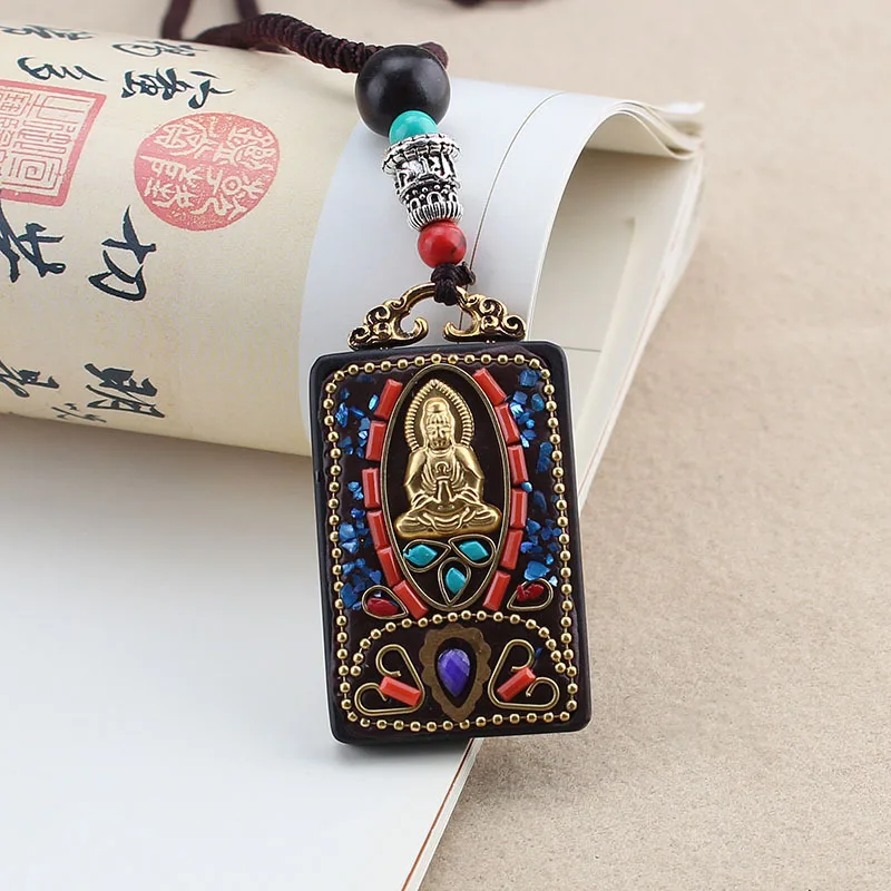HANDMADE PEACE Sign Tibetan Buddhist Retro Ethnic Pendant Necklace Locket Nepal 
