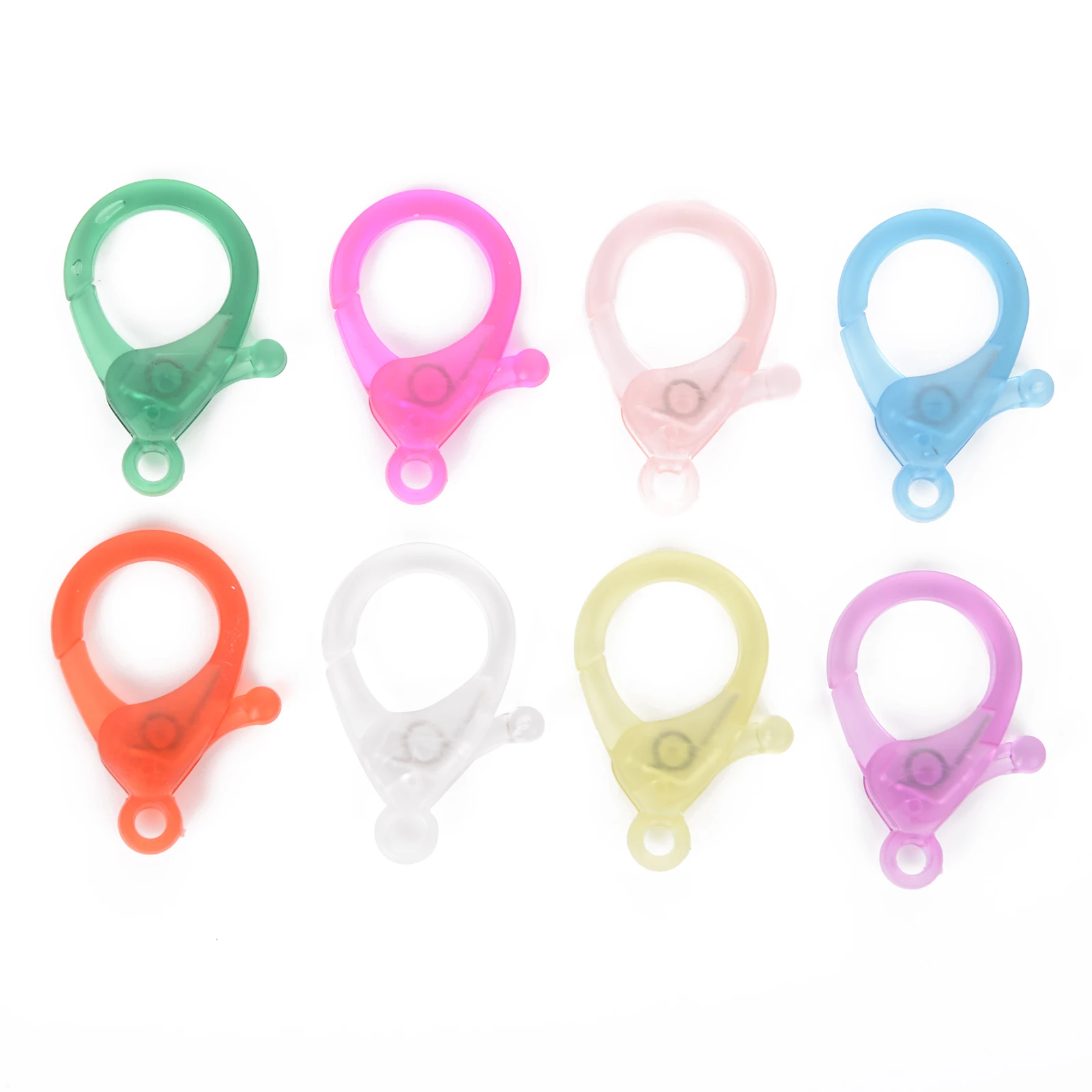 Colorful Mixed Plastic Lobster Clasp Hooks - DIY Jewelry Finding End Connectors for Necklaces and Bracelets (Pack of 20)
