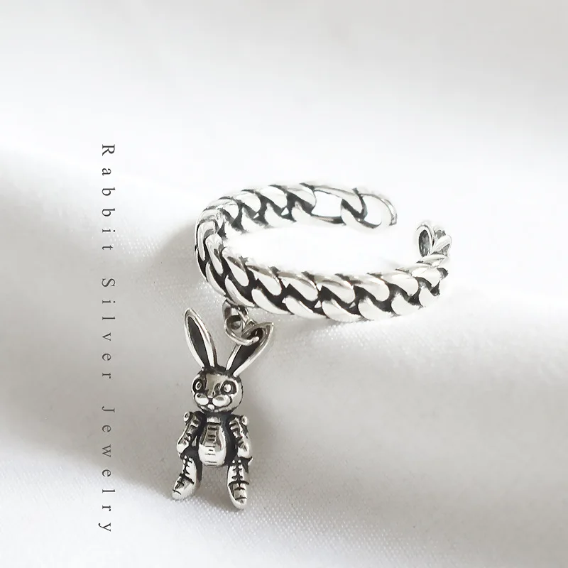Silvology 925 пробы серебряные цепи кольца с кроликами винтажные креативные корейские стильные переплетенные кольца для женщин новые модные праздничные украшения