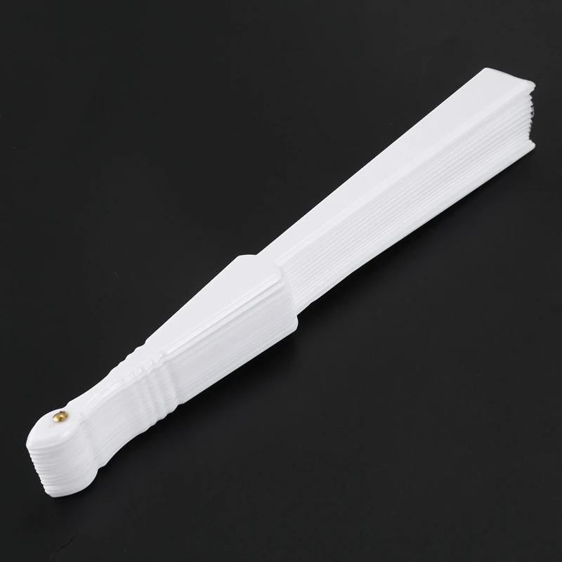Plastic Fabric Hand Foldable Fan Ladies Men White folding fan hand fan