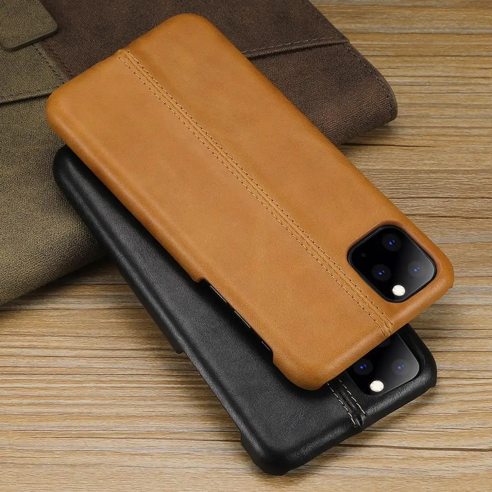 Тонкий жесткий чехол из натуральной кожи для iPhone 11 Pro Max 11Pro X XS XR 10 Роскошные ультра