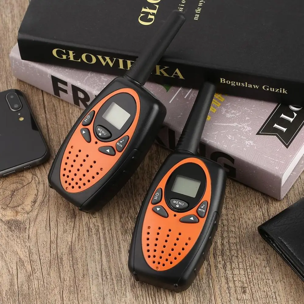 Портативный 2 шт. Walkie Talkie двухстороннее радио беспроводной переговорный с ЖК-экраном дисплей Регулируемый регулятор громкости Зажим для ремня