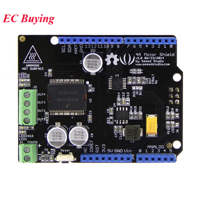 DC 4A Щит двигателя Модуль привода защита от короткого замыкания плата для Arduino