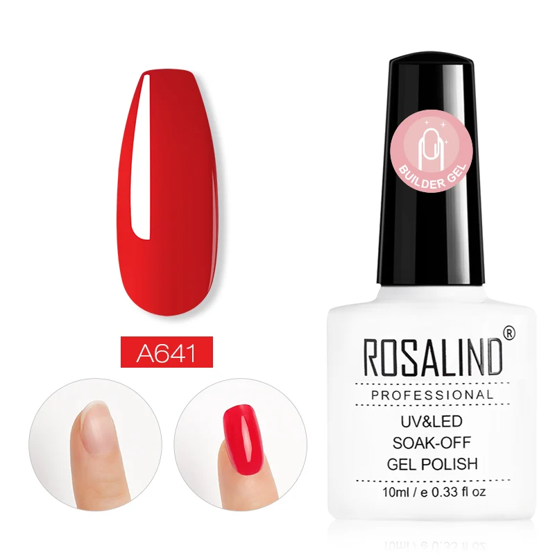 RDA641 ROSALIND красочный строительный Гель-лак для ногтей прозрачный гель-лаки для ногтей для дизайна ногтей предназначен для замачивания Полупостоянный УФ-гель лампа - Цвет: RDA641