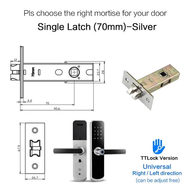 Silver 70 Latch