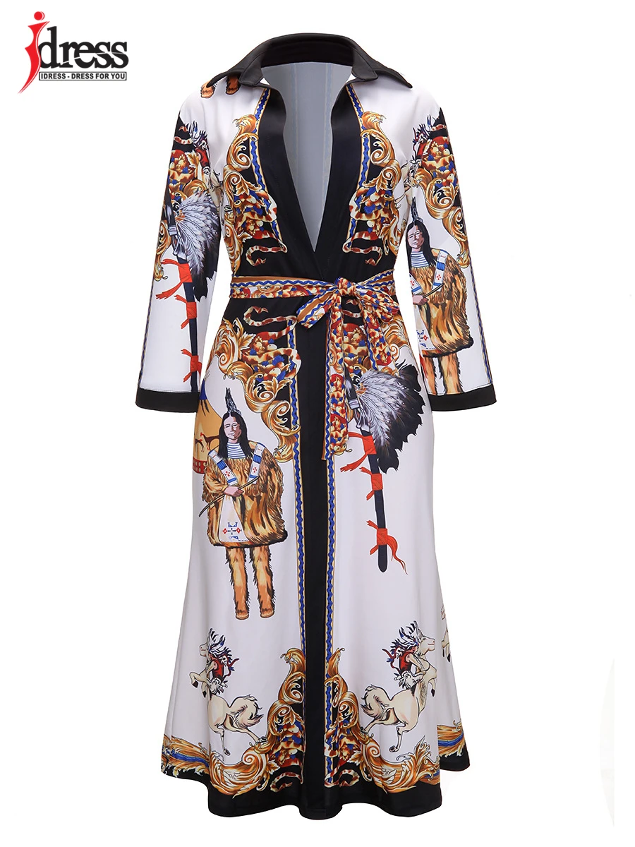 IDress Runway Design 2020 Sexy V Neck Party Dress Horses Print Dress Elegant Midi Dress for Women Slim Casual Bodycon Dresses (6)