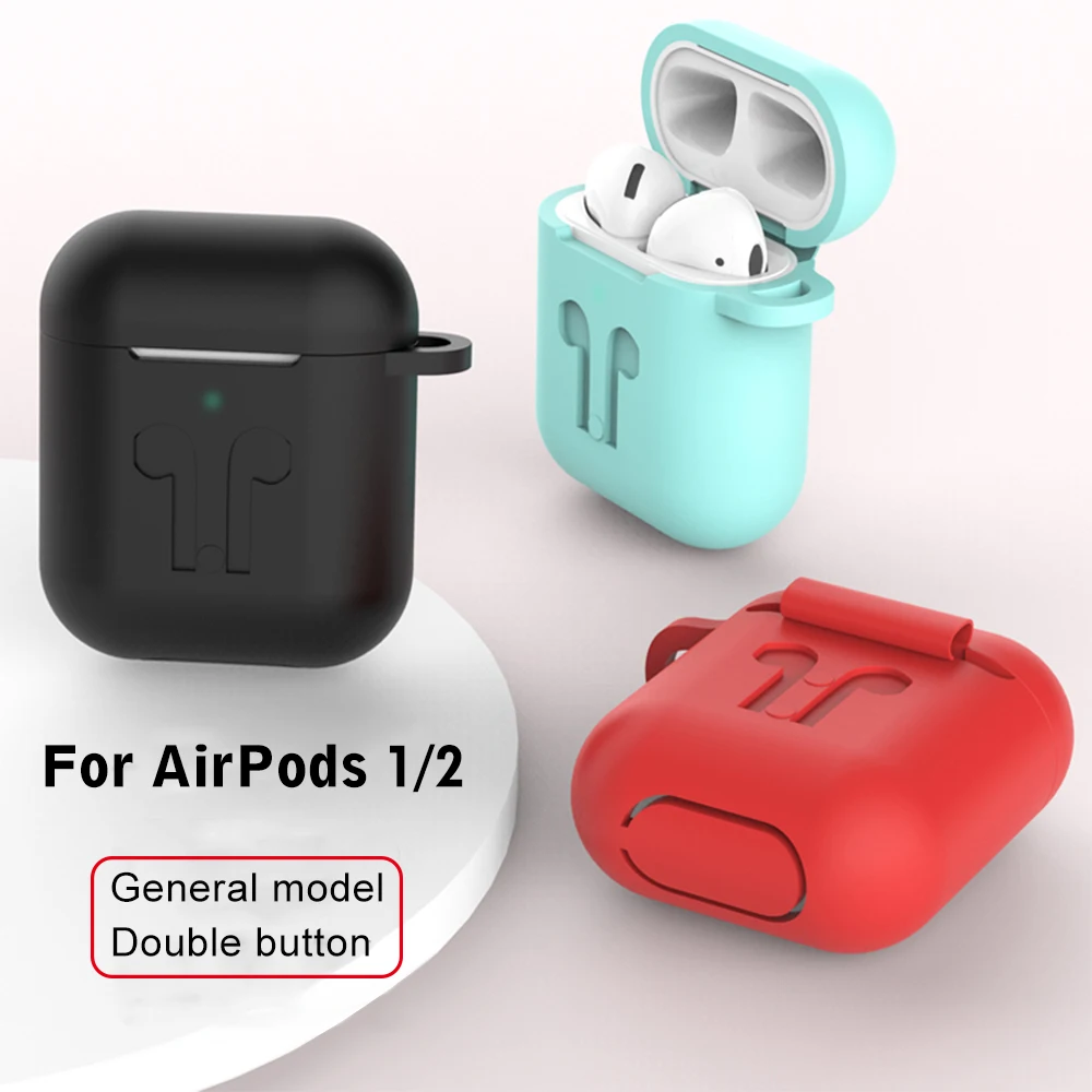 Роскошный защитный чехол для наушников Airpods 2 1 мягкие силиконовые чехлы для Apple Air Pods 2 1 противоударный бампер с крюком