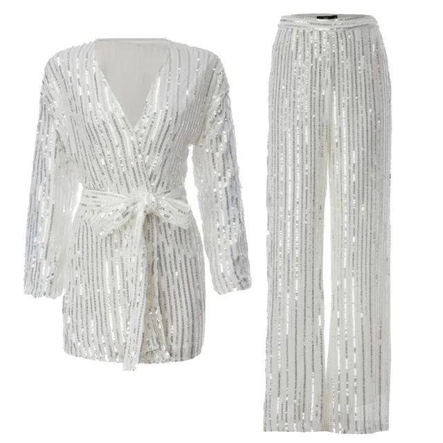 White Set Комплект из двух предметов, кафтан абайя с блестками, одежда из Дубая для женщин, Jilbab мусульманское платье хиджаб, кафтан, молитва, Турецкая мусульманская одежда - Цвет: White Set