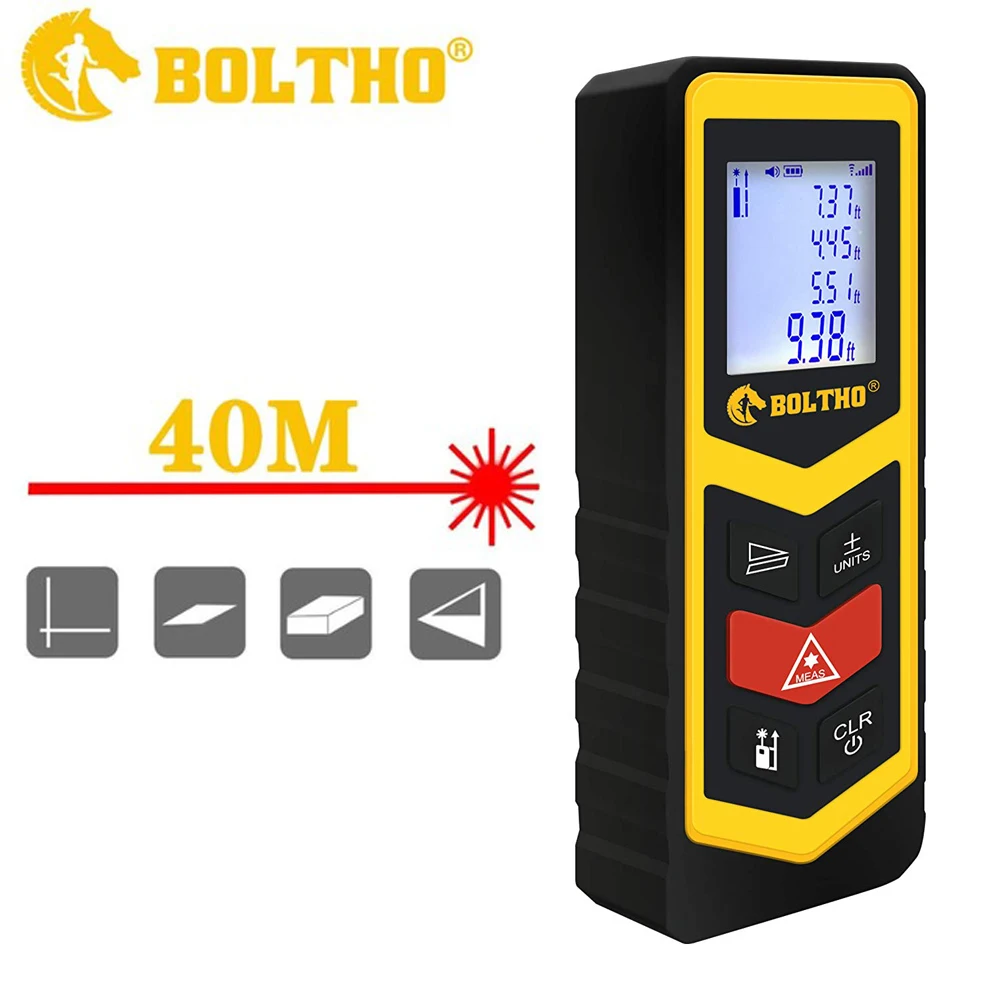 

BOLTHO Laser Measure 98Ft/30M40M/In/Ft Laser Distance Meter, Portable High Precision and Backlight LCD Display