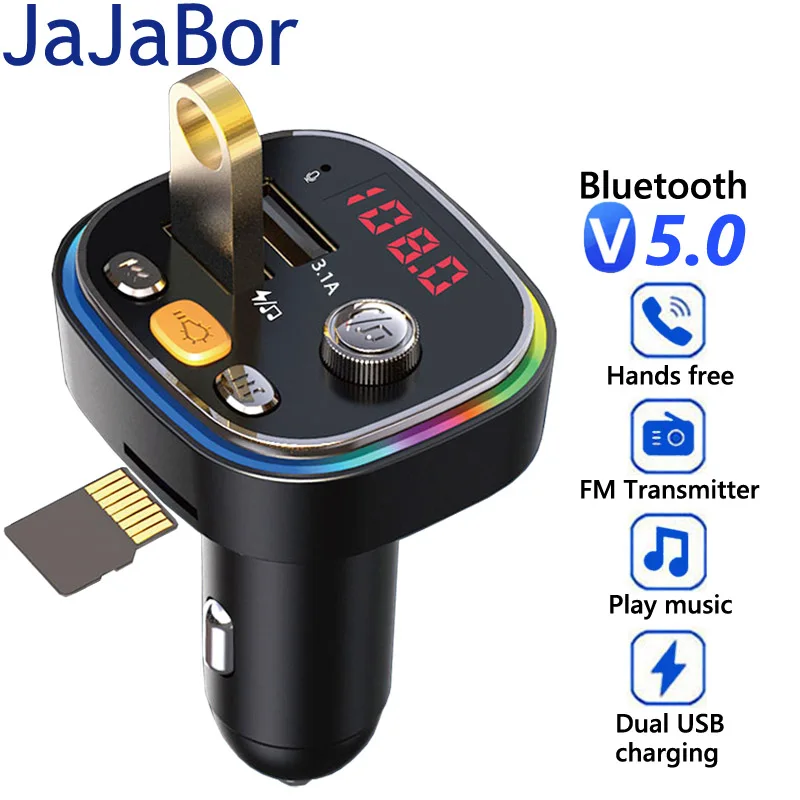 

Автомобильный MP3-плеер JaJaBor с fm-передатчиком, tf-картой, usb-зарядным устройством и поддержкой Bluetooth, 5,0