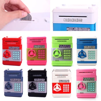 

New Automatic Electronic Piggy Bank ATM Password Box Cash Coin Saving Box ATM Bank Safe Box Automatic Deposit Banknote Toys