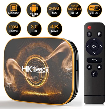

Android 10.0 TV Box HK1 R1 RK3318 Quad Core 4G 128G 4K Smart TV Box Android IPTV TVBox Dual Wifi BT4.0 USB3.0 100M Media Player