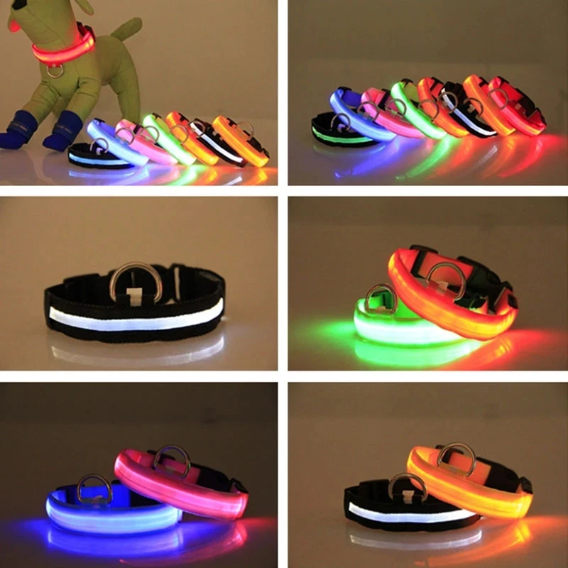 USB Charging  LED Dog Collar,Night Safety Flashing Glow In The Dark Dog Leash,Dogs Fluorescent Collars Pet Supplies