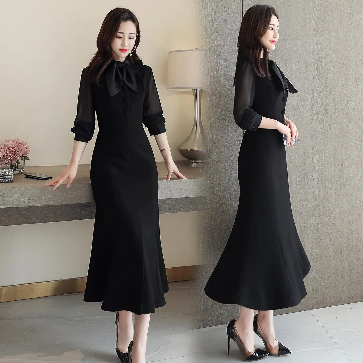 

Spring And Autumn Long Skirts 2019 Spring Clothing New Style Popular WOMEN'S Dress France Non-mainstream Dress Elegant Fashion o