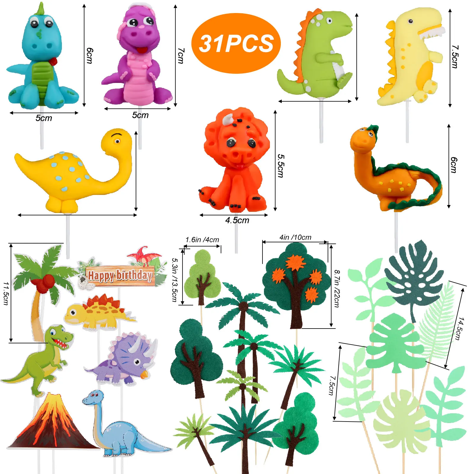 31pcs Dinosaur Theme Party Cake Toppers Kit Dinosaur Jungle Safari Birthday  Part Boy Dinosaur Cake Decor - Cake Decorating Supplies - AliExpress