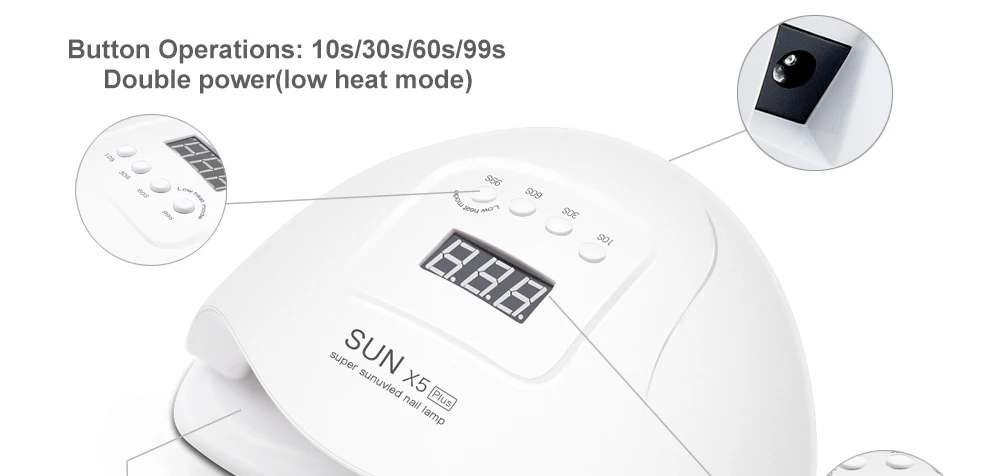 72 Вт SUN 5X Plus УФ светодиодный светильник для ногтей, Сушилка для ногтей, лампа для маникюра, гель-светильник, сушильные лампы для всех видов гель-лака