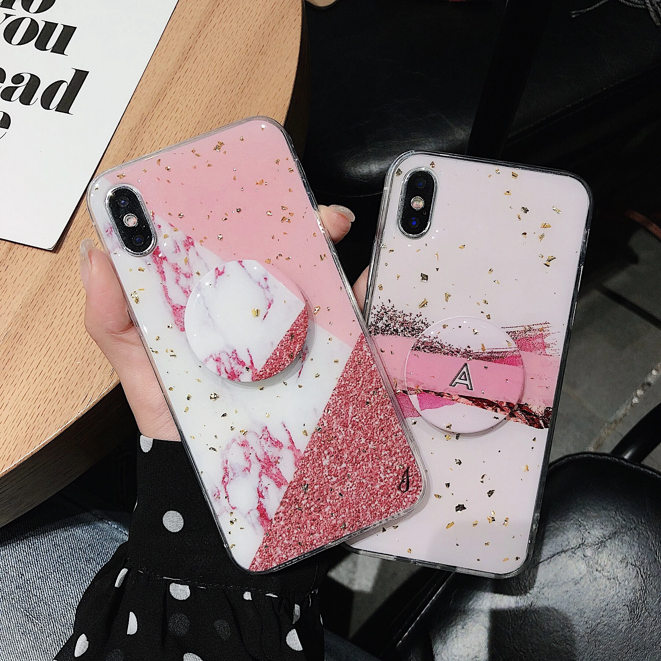 Золотая фольга блестящее кольцо с блестками чехол для телефона iphone 6 S 7 8 Plus X XS 11 Pro