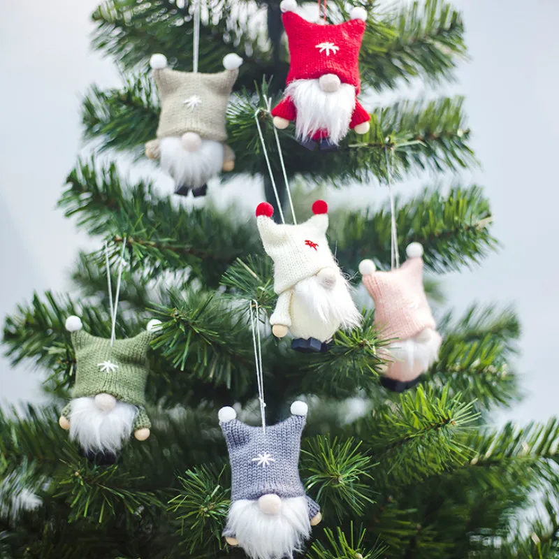 

Knitting Wool Faceless Doll Cute Ins Wind Wool Christmas Doll Pendant New Christmas Tree Decorations Hanging Ornament
