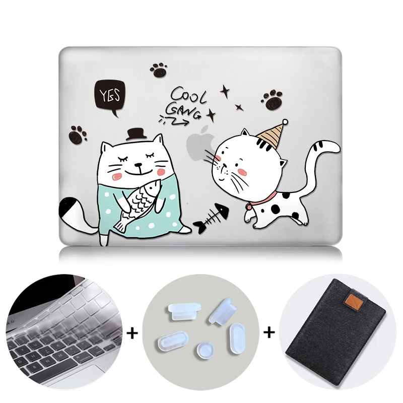 MTT ноутбук рукав для Macbook Air 11 13 Pro retina 12 13 15 16 дюймов Чехол с сенсорной панелью милый мультфильм кристалл чехол для ноутбука сумка - Цвет: MB02
