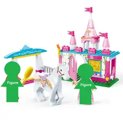2019 новые gudi Друзья серии принцесса Белая лошадь ранчо строительные блоки наборы кирпичи девушка модель дети классические игрушки подарок