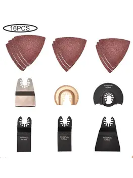

Oscillating Saw Cutters 16 pcs Multi Cutter Saw Blades Set Oscillating Tool Blades for Cutting Wood Drywall Plastics Metal