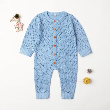 

Toddler Girl Rompers Long Sleeve Newborn Baby Clothes Candy Color Knitted Jumpsuit for Boy Overalls Children's Outfits One Piece