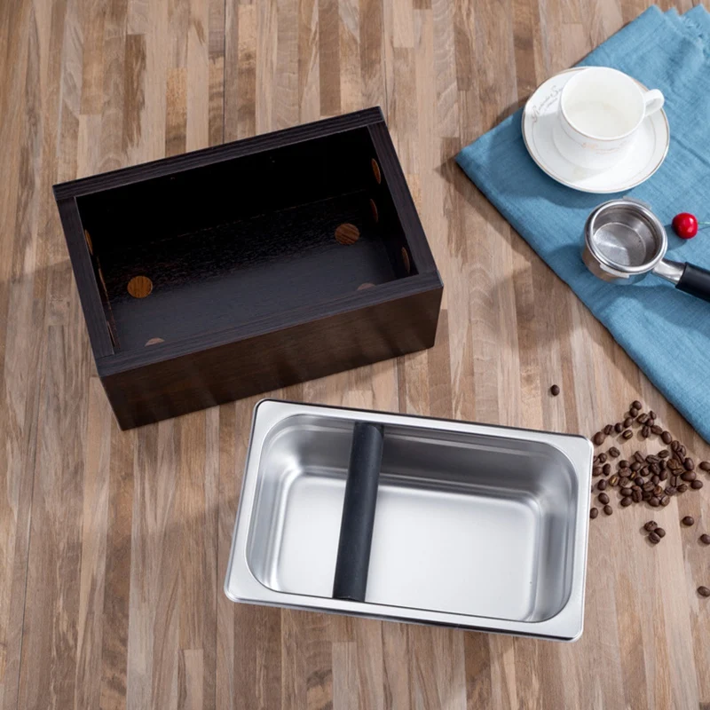 

Stainless Steel Espresso Coffee Knocking Box Container Coffee Grounds Barrel Coffee Accessories, Coffee Knocking Box Container C