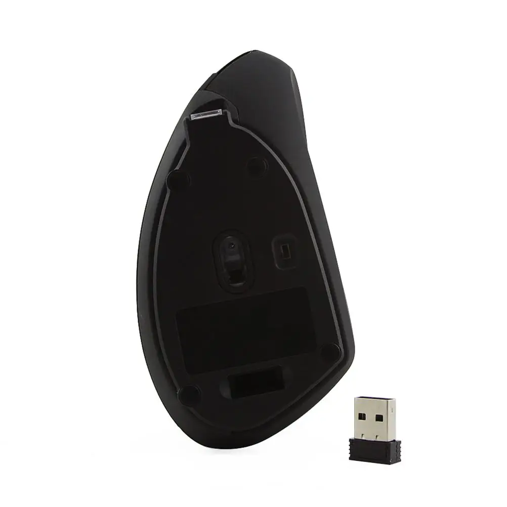 Wireless Vertical Ergonomic Optical Mouse Rechargeable Mouse with USB for Laptop PC