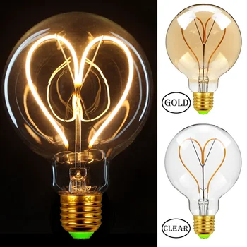 

G95 LED vintage lamp globe New type Love Edison bulb soft LED dimmable filament Amber 220V 4W pendant lamp commercial lighting