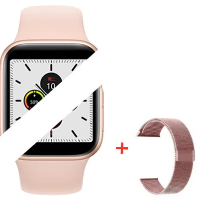GOLDENSPIKE часы 5 IWO 12 Bluetooth умные часы 1:1 умные часы 40 мм 44 мм чехол для Apple iOS Android телефон Пульс PK IWO 11 - Цвет: pink Steel strip