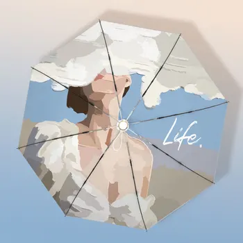 

Cute Kids Women Umbrella Parasol Automatic Beach Garden Windproof Umbrella Patio Outdoor Couple Cute Sombrilla Rain Gear BY50YS