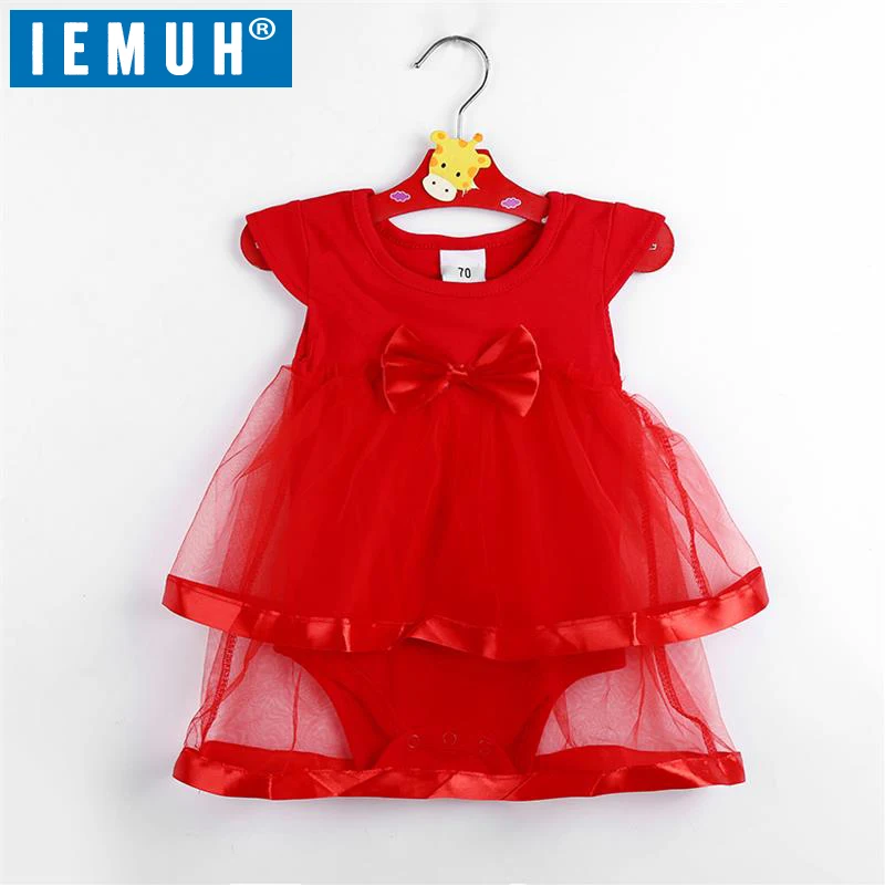 

IEMUH New Born Baby Dress Summer Cotton Bow Baby Rompers For girls Summer Kids Infant Clothes Baby Girls Jumpsuit