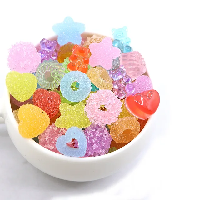 10 Pcs Mini DIY Resin Candy  Donut Accessory for Phone Case Decoration Miniature Resin Cake Fruits Candy Chocolate 5