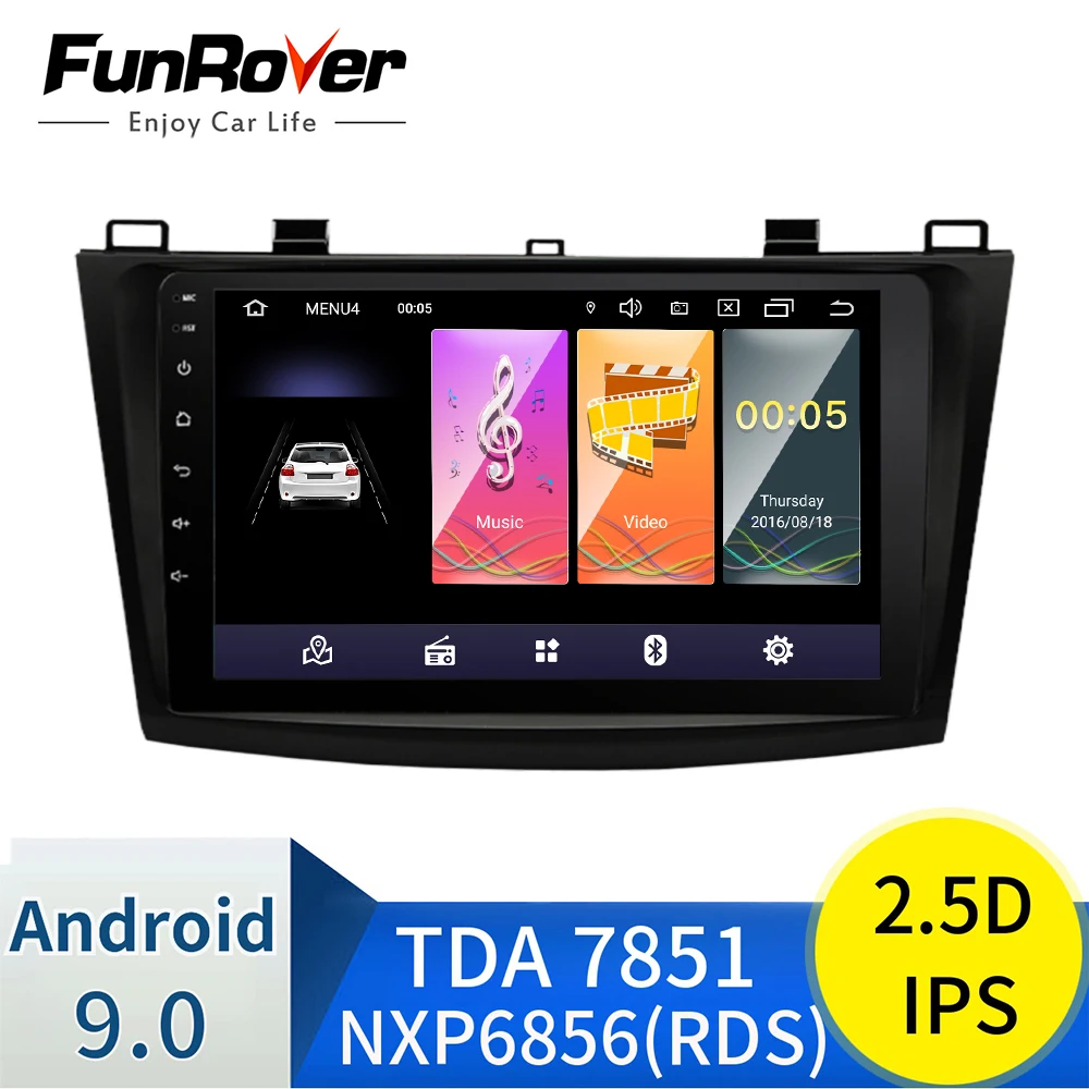 #*Cheap Funrover 2.5D+IPS Android 9.0 Car Radio Multimedia for Mazda 3 Mazda 3 maxx Axela 2010 2013 2din car dvd gps navigation player