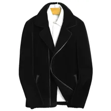 Пальто с натуральным овечьим мехом, зимняя мужская куртка, шерстяное пальто, уличная одежда, мужские куртки и пальто, Manteau LSY080173 MY1858