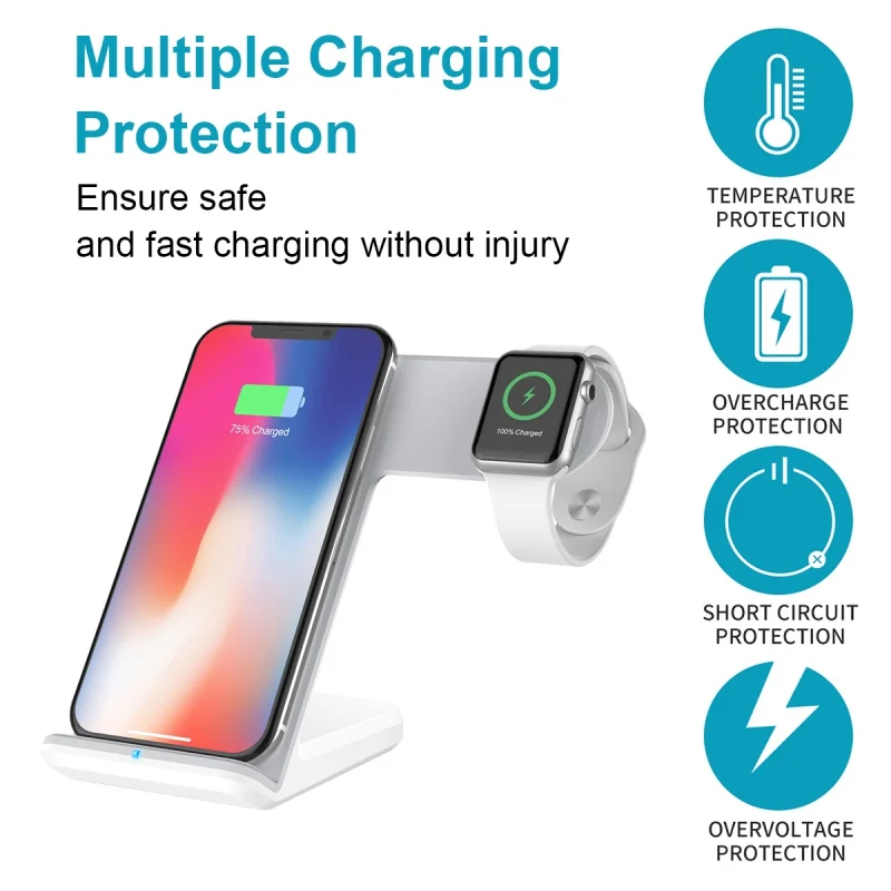 Горячая Совместимость с IPhone 11 Pro Max Apple Watch Series 5/4/3/2/1 2 в 1 Беспроводное зарядное устройство