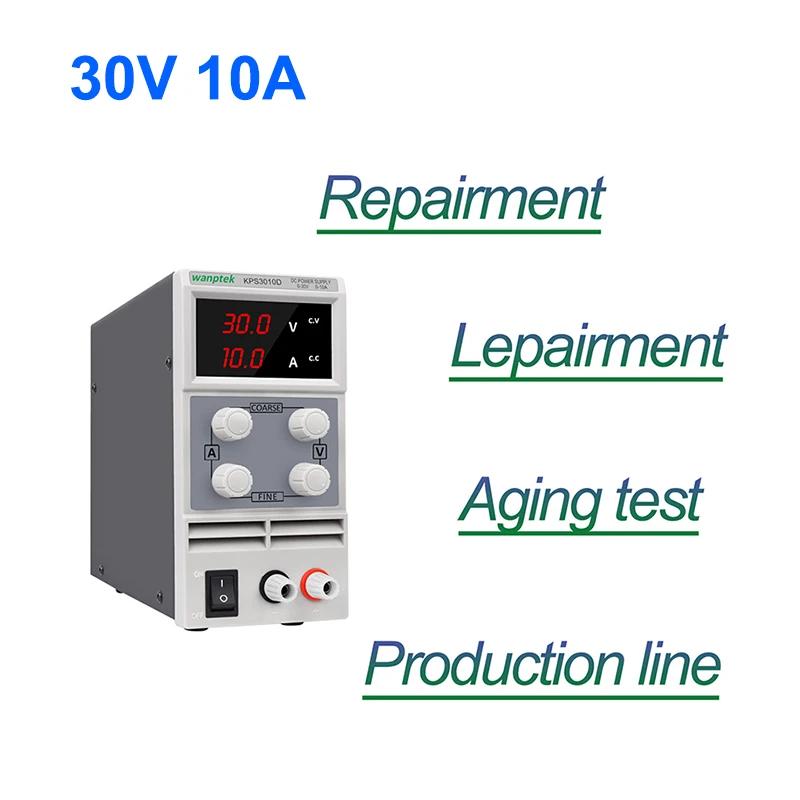 KPS3010D импульсный лабораторный источник питания постоянного тока, скамья, источник питания, цифровой 30 в, 10 А, переключатель мощности, регулируемый ток, стабилизатор