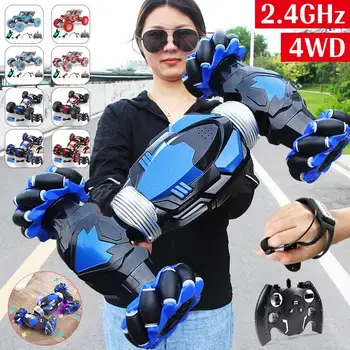 2.4GHz 4WD RC Car Radio Gesture Induction Music Light Stunt Twist Remote Control Car Road Drift Vehicle RC Gifts for Children 1