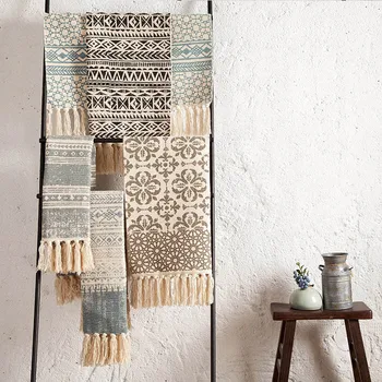 

Nordic cotton linen modern minimalist retro carpet bedroom living room sofa coffee table cushion carpet bedside