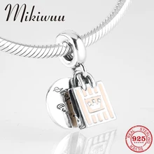 Новинка, 925 пробы, Серебряная королева шоппинга, знак, модные женские амулеты, подвески, подходят к оригинальному браслету Pandora, ювелирное изделие