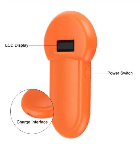 red Считыватель для животных RFID микрочип для собак ручной сканер домашних животных USB Перезаряжаемый микрочип ручной идентификации общего применения - Цвет: red