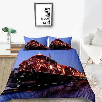 

Train Bedding Set King Size Fantasy Lifelike Fashionable 3D Duvet Cover Queen Twin Full Single Double Unique Design Bed Set
