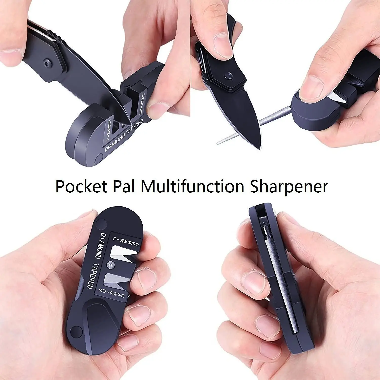 

1PCS Portable knife Sharpener diamond Tungsten Ceramic Carbide Sharpen Fish Hook Pocket Whetstone Camp Hike Outdoor Hunting