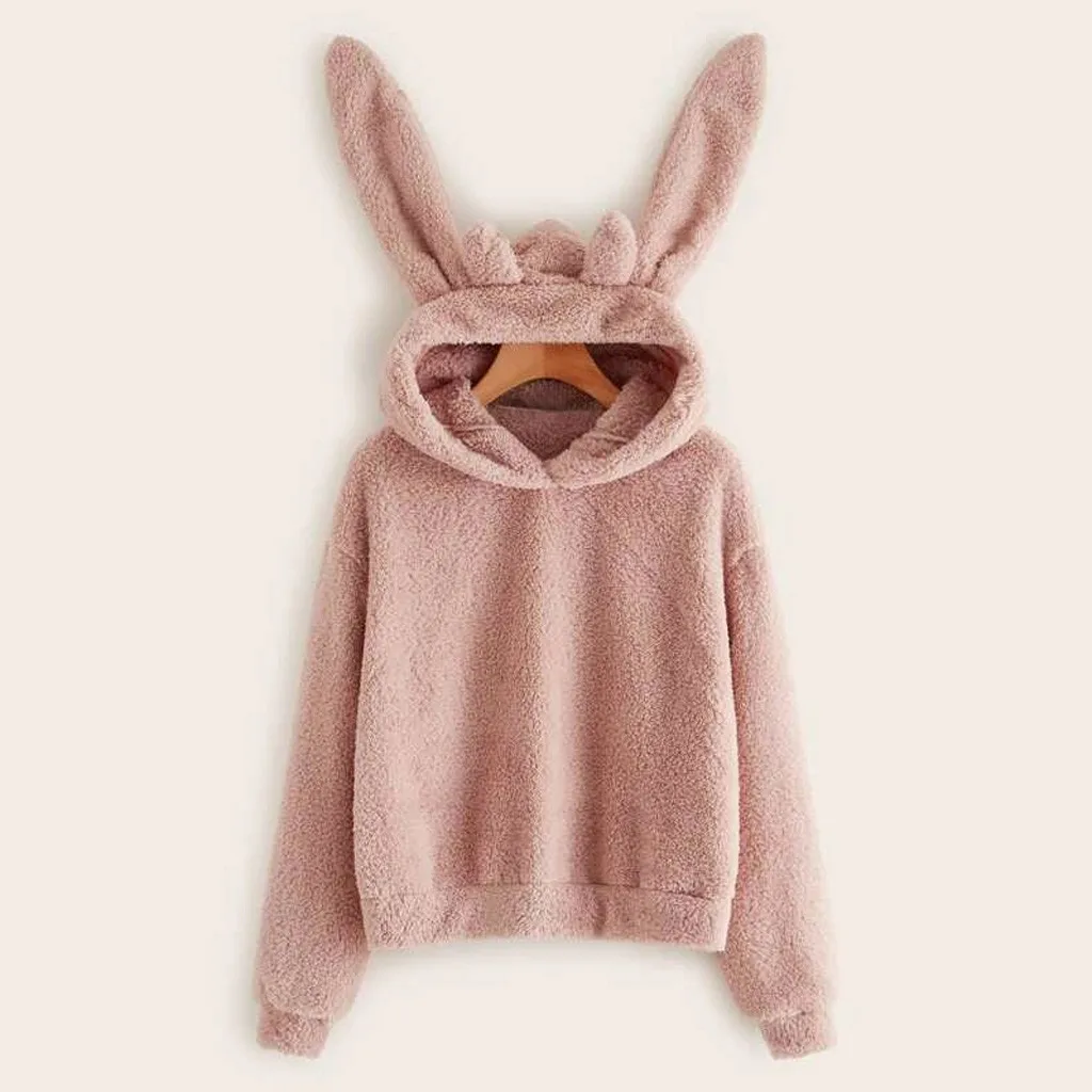 Womail, осенне-зимний пуловер, Повседневная Толстовка с капюшоном kawaii, женская теплая розовая толстовка с капюшоном, свитшоты размера плюс, sudadera