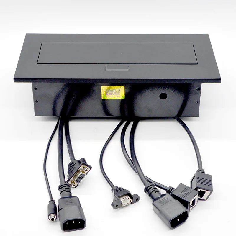 Фото Новинка K514 мультимедийный настольный разъем с VGA 3,5 аудио USB Универсальная Розетка PowerLPlug бесплатная коробка для подключения Разъем для офиса конференц-стола №5