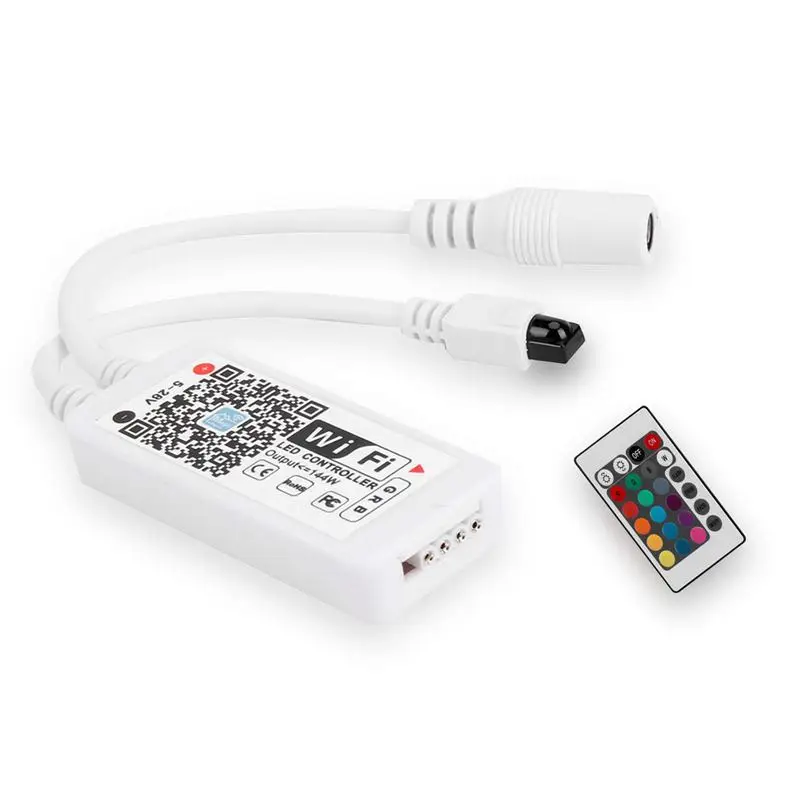 

WiFi RGB Controller for LED Light Strips, Working with Smartphone Alexa Wireless Remote Control 16 Million Color Lighting,Androi