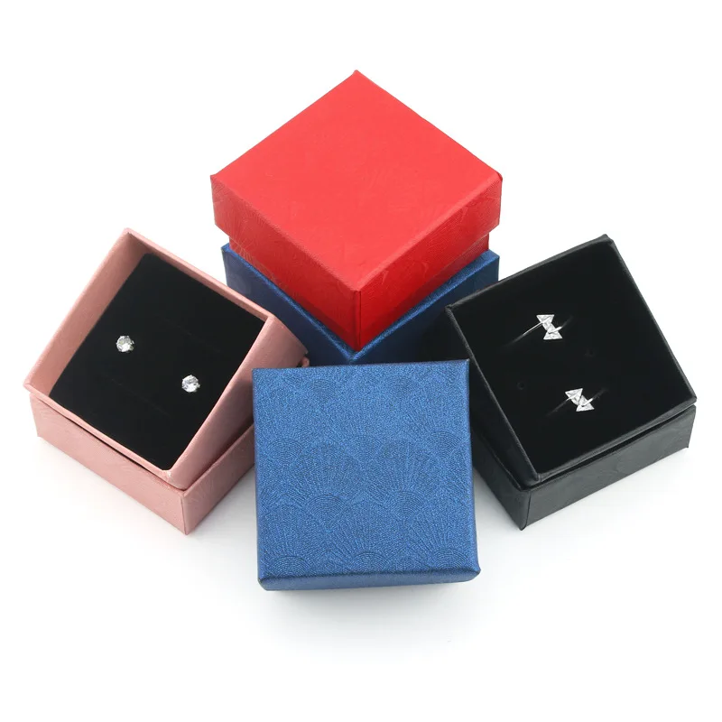 

Fashion Simple Scallop Pattern Jewelry Box Ring Earrings Storage Box Small Gift Box Valentine's Day Wedding Gift Boxes Bags