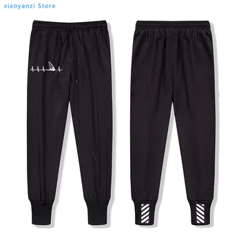

sweatpants Fashion Spring Summer New Men sports long pants Windsurfing Heartbeat Stylisches trousers Print sweatpant
