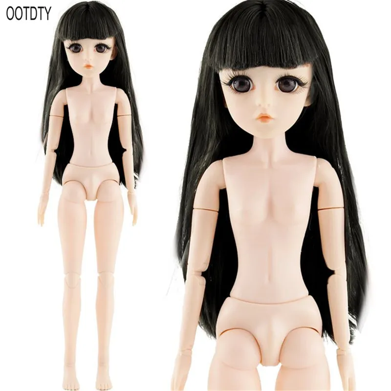 42 см Bjd кукла 24 шаровая шарнирная кукла DIY обнаженное тело вьющиеся прямые волосы подарок для девочки с 3D глазами голова куклы игрушки для девочек